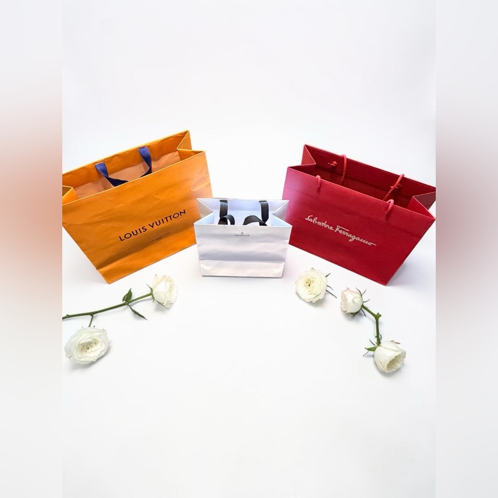 Luxury Designer Shopping Bag Bundle/ Louis Vuitton/Moncler/Salvatore Ferragamo